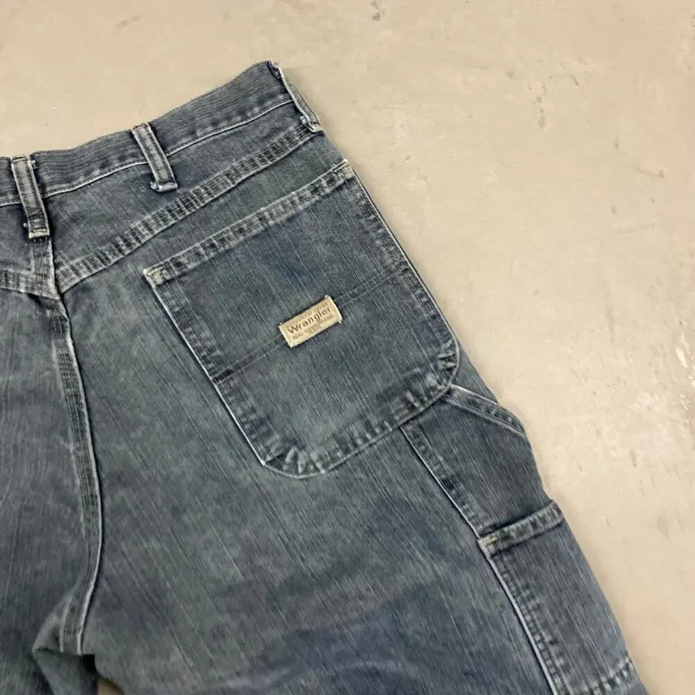 vintage baggy Wrangler carpenter cargo jeans 34x30